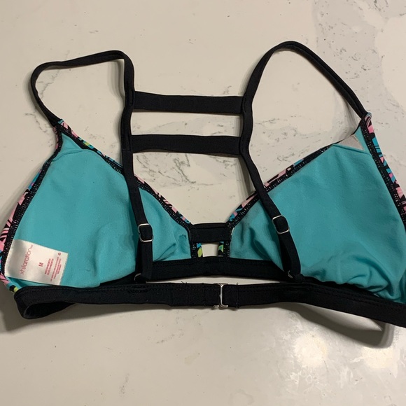 3/ $15 Neon Aztec print bikini top - Picture 2 of 7